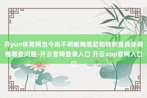 开yun体育网当今尚不明晰梅洛尼和特朗普具体商榷哪些问题-开云官网登录入口 开云app官网入口