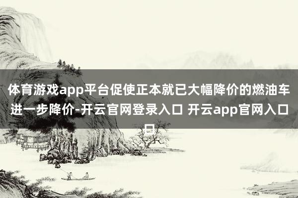 体育游戏app平台促使正本就已大幅降价的燃油车进一步降价-开云官网登录入口 开云app官网入口