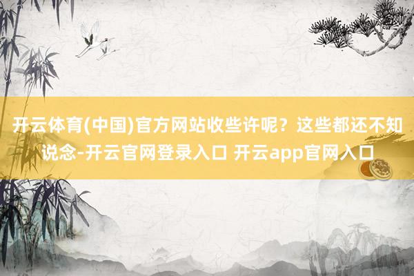 开云体育(中国)官方网站收些许呢？这些都还不知说念-开云官网登录入口 开云app官网入口